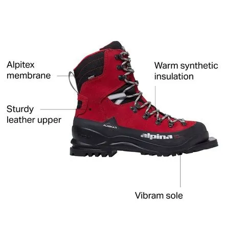 Alaska Backcountry Boot 75mm - 2024 Alpina Black/Red