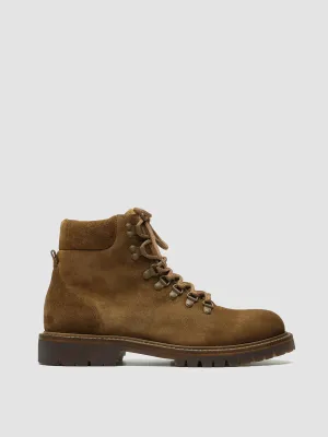 BOSS 003 -  Light Brown Suede Lace Up Boots