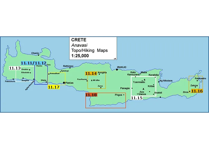 Crete Lefka Ori (White Mountains) Walking Map [11.11 and 11.12]