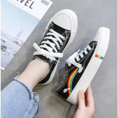 Cute Rainbow And Clouds Sneakers