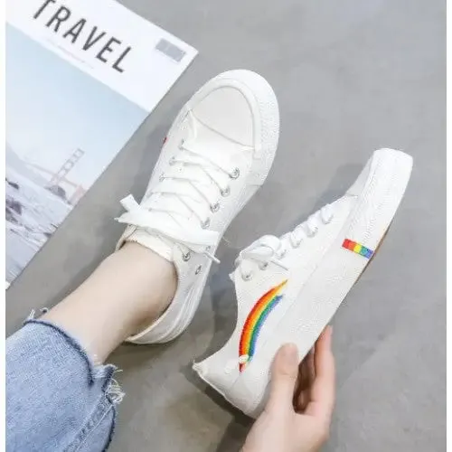 Cute Rainbow And Clouds Sneakers