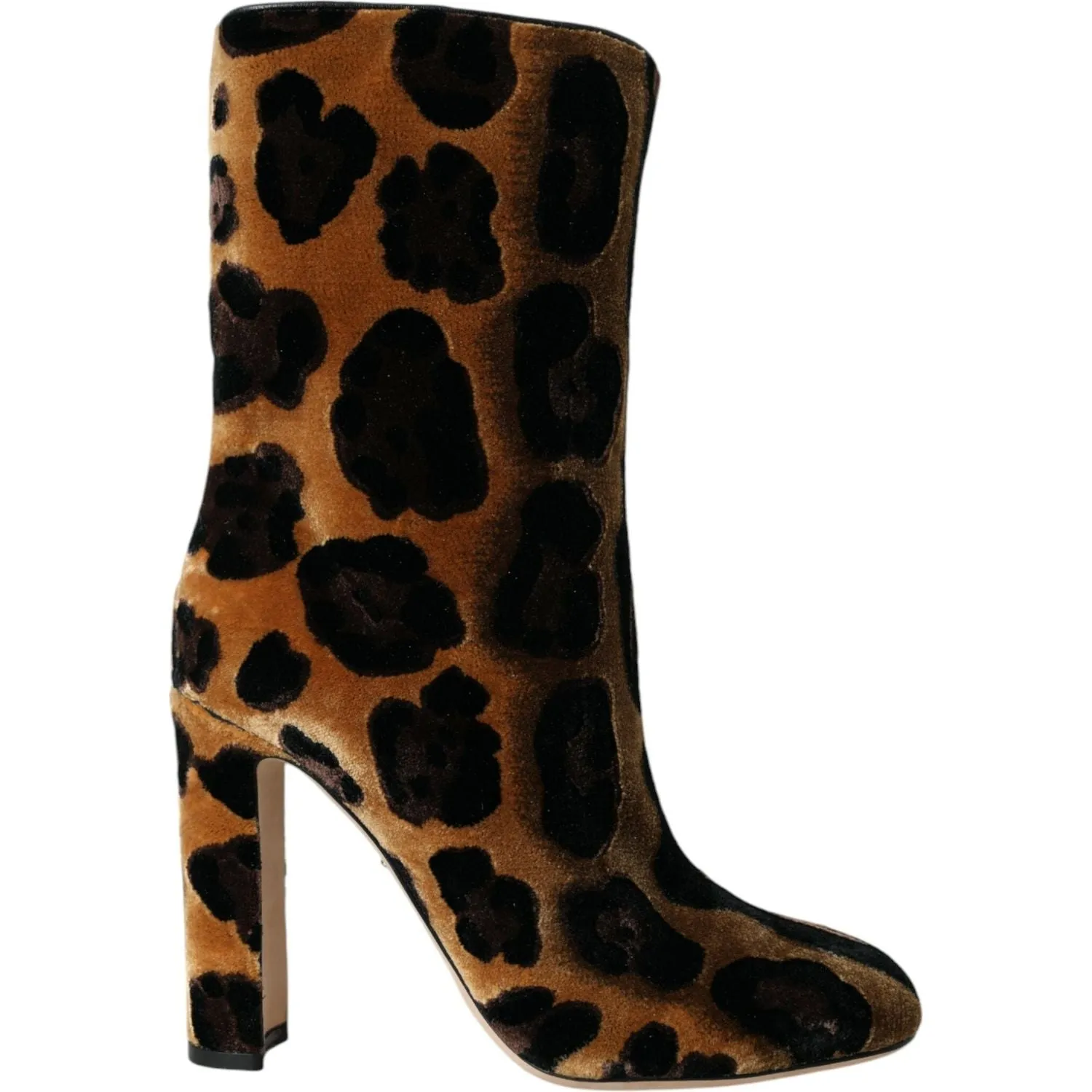 Dolce & Gabbana Brown Giraffe Leather Mid Calf Boots Shoes