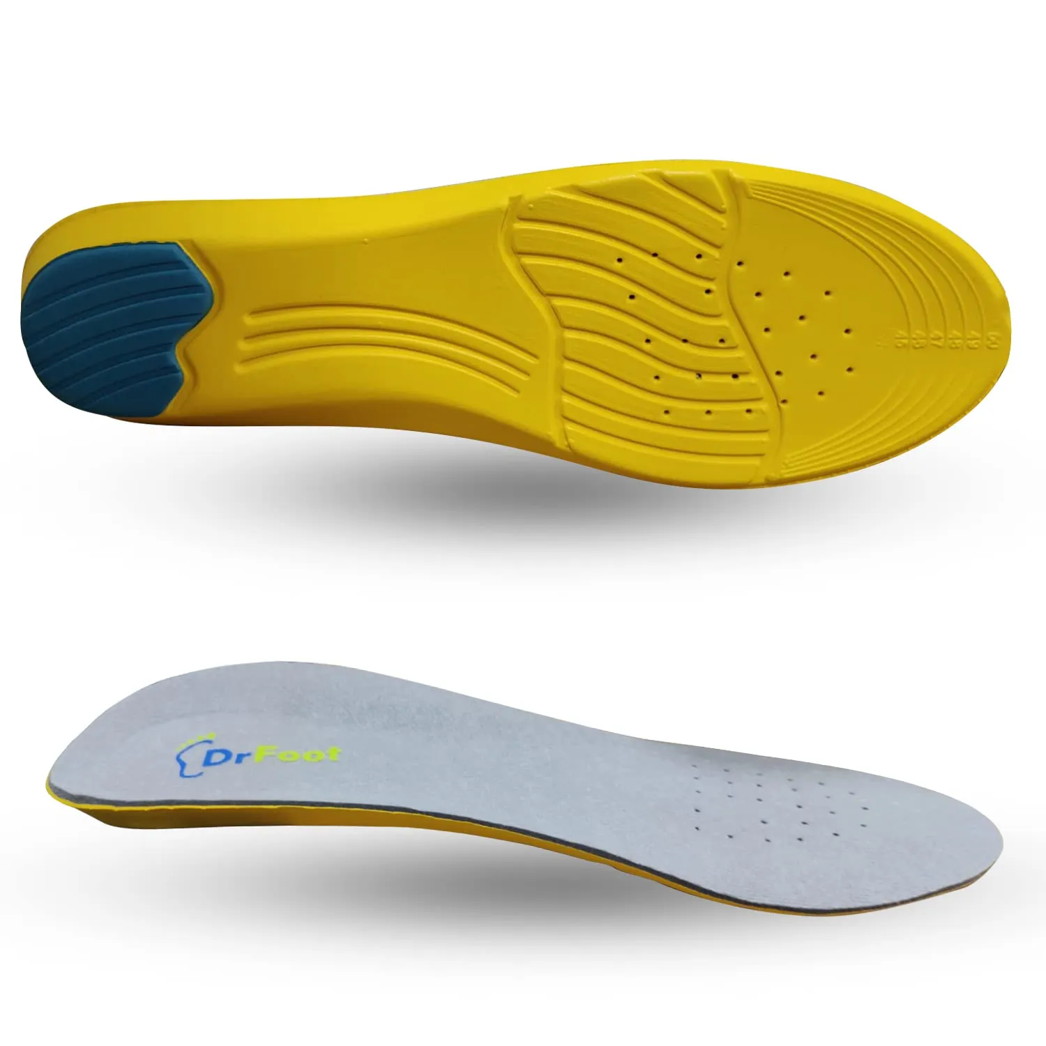 Dr Foot Gel Insoles Pair | For Walking, Running Shoes | All Day Comfort Shoe Inserts With Dual Gel Technology | Ideal Full-Length Sole For Every Shoe | For Both Men & Women - 1 Pair (Free) (Pack of 2)