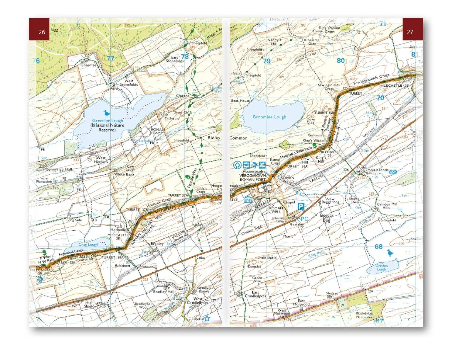 Hadrians Wall Path Map Booklet Road Map (2nd Edition, 2023)