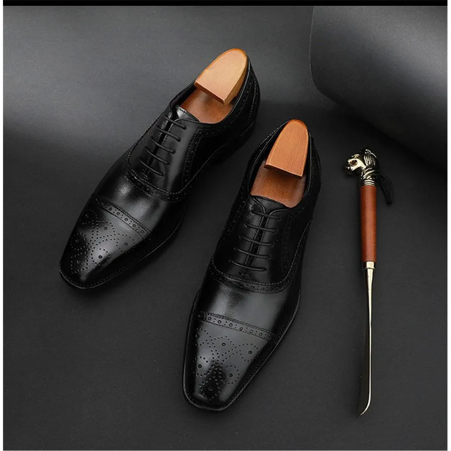 LaceLux Leather Wedding Dress Shoes