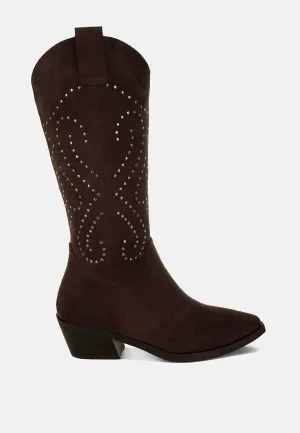 Lariat Studs Embellished Cowboy Boots