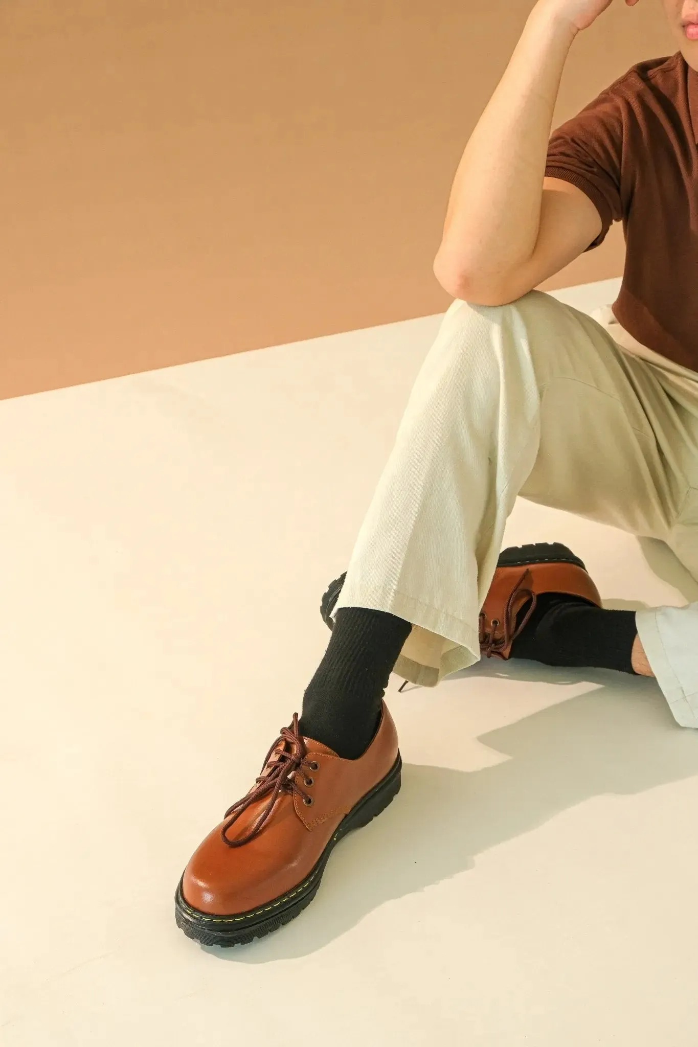 MARCELINO Low Cut Leather Riding Boots - Tan