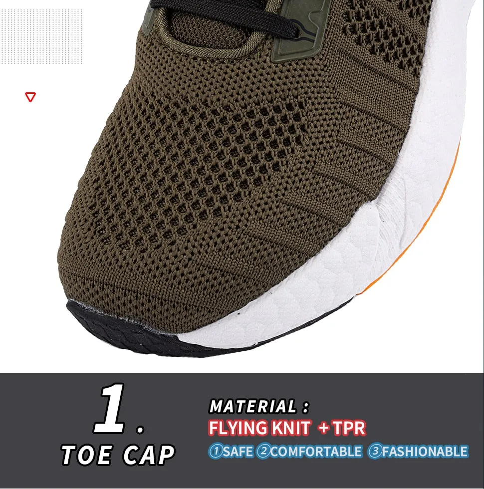 Men's Comfortable Knit Walking Shoes Breathable Fashion Sneaker Anti-Slip Shock-Absorbing Casual Sneakers Shoes