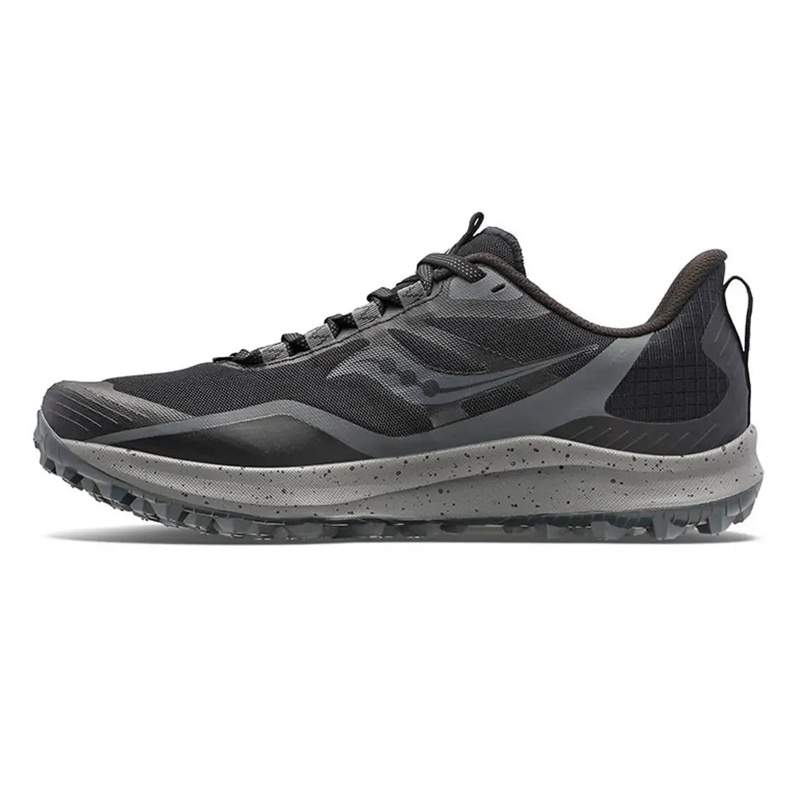 Mens Saucony Peregrine 12 (Wide) - Black / Charcoal