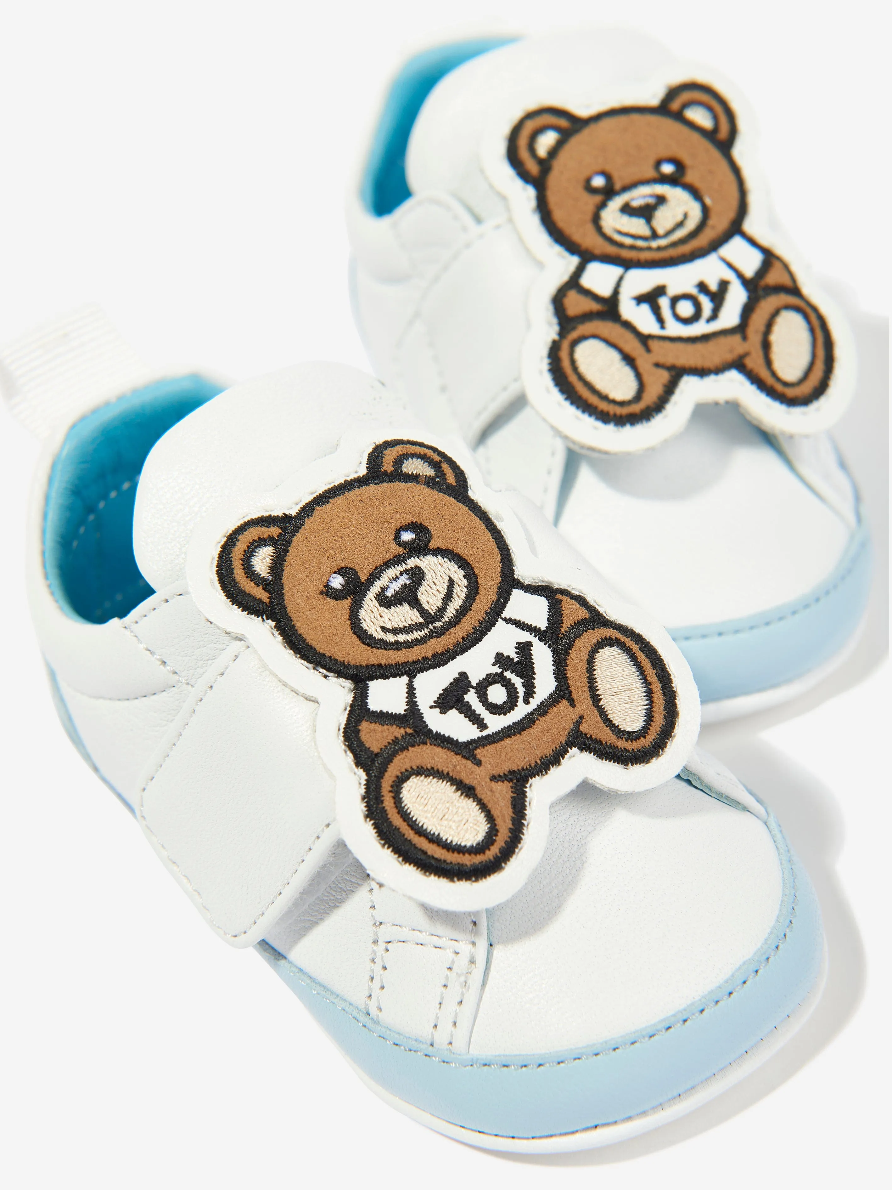 Moschino Baby Boys Leather Pre-Walker Trainers in White