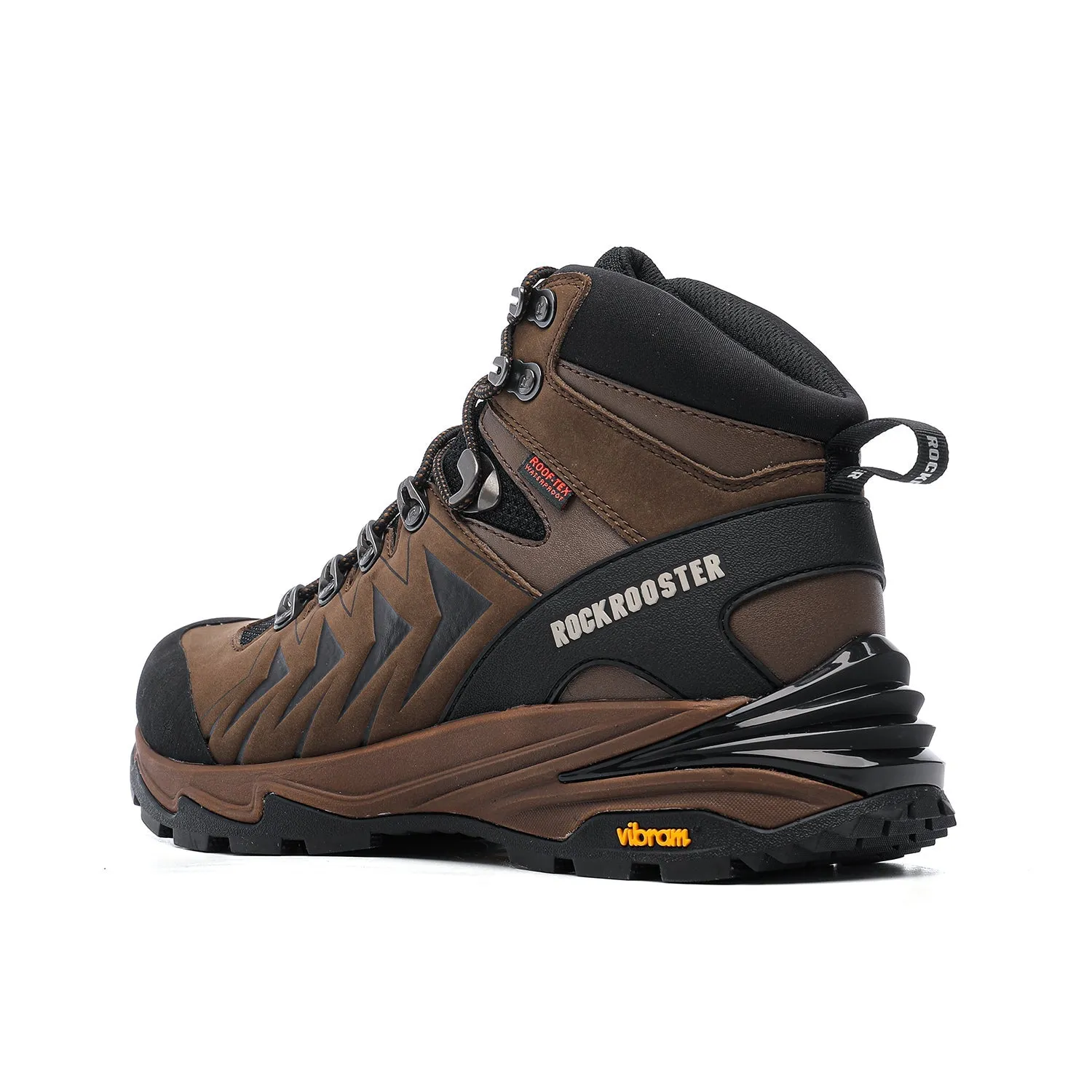 ROCKROOSTER Williamsburg Brown 6 Inch Waterproof Hiking Boots with VIBRAM® Traction Lug Outsole  OH22121