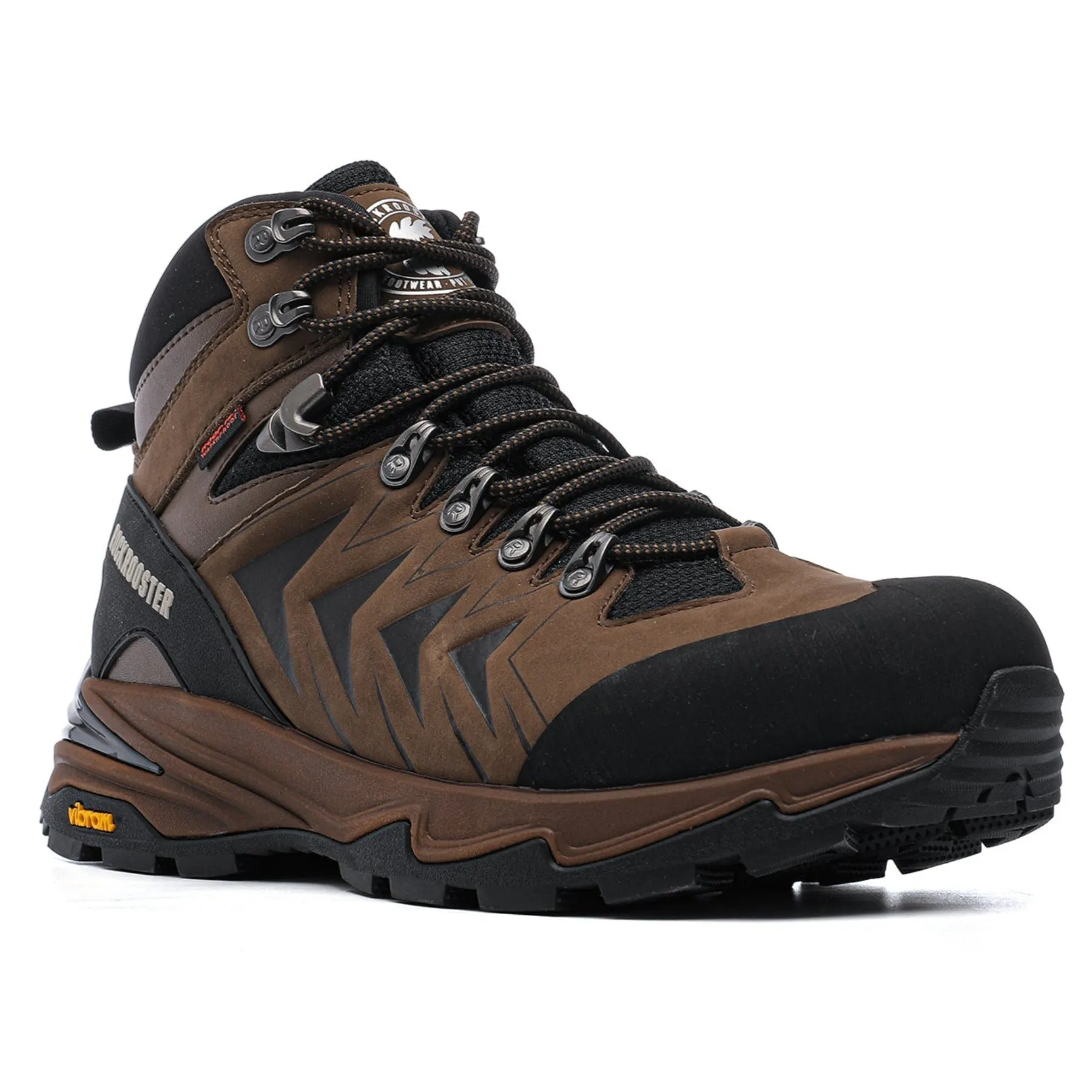 ROCKROOSTER Williamsburg Brown 6 Inch Waterproof Hiking Boots with VIBRAM® Traction Lug Outsole  OH22121