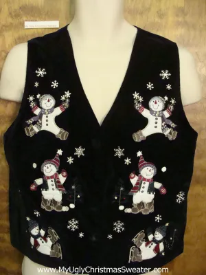 Snowman 6pack Ugly Festive Xmas Sweater Vest