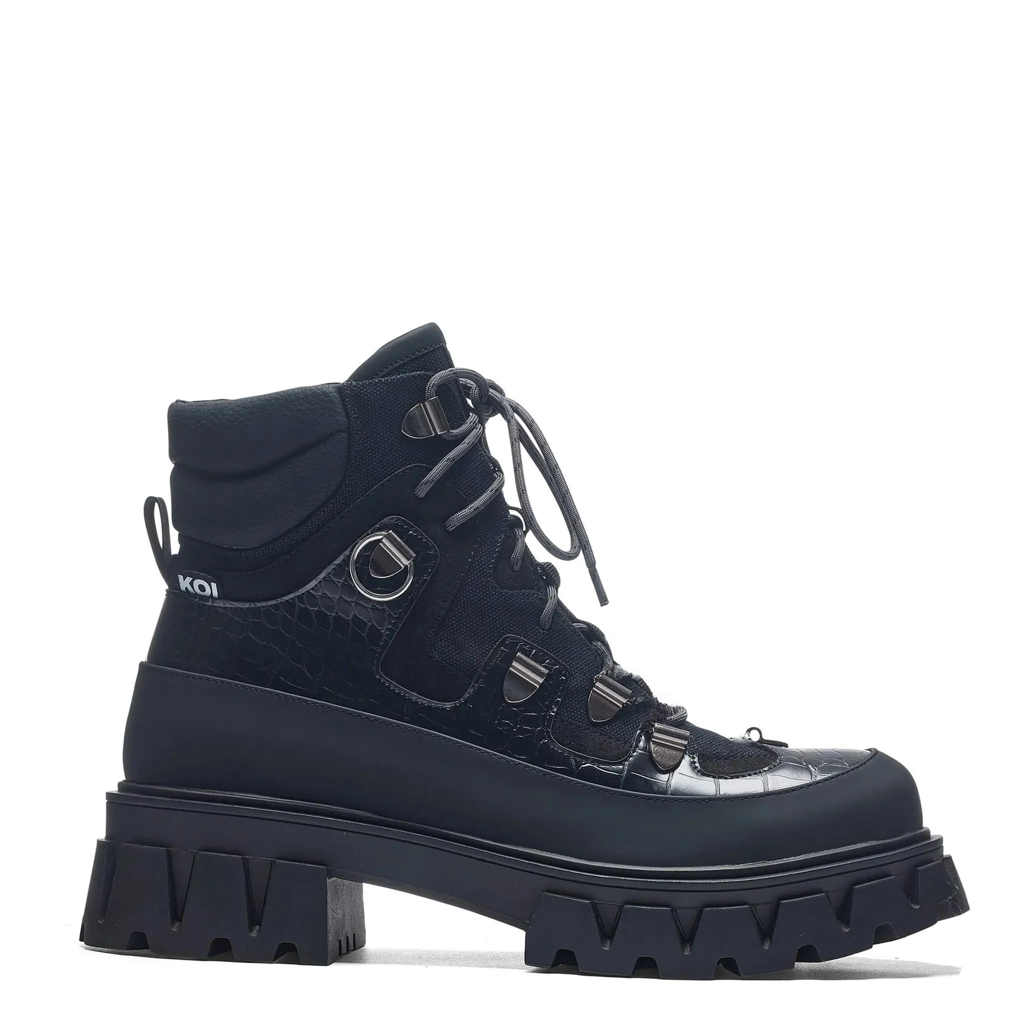 The Koi Reaper Men's Hiking Boots - Ebony Croc