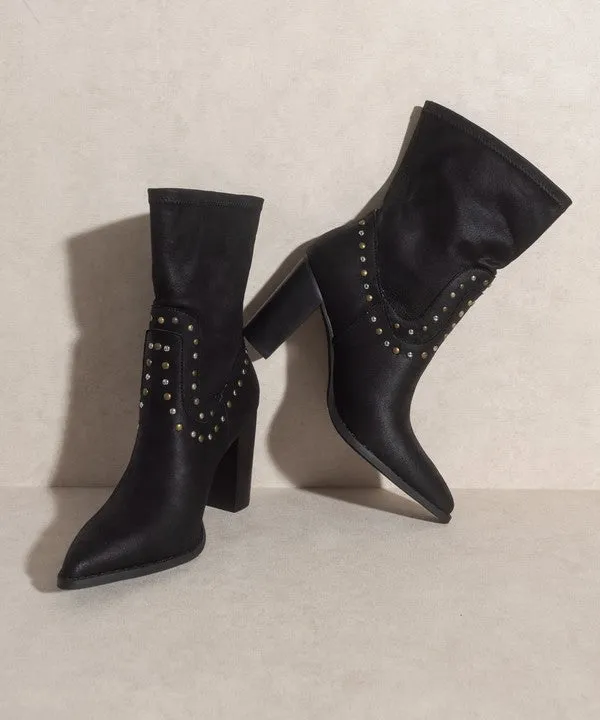 The Paris - High-cut Studded Boots