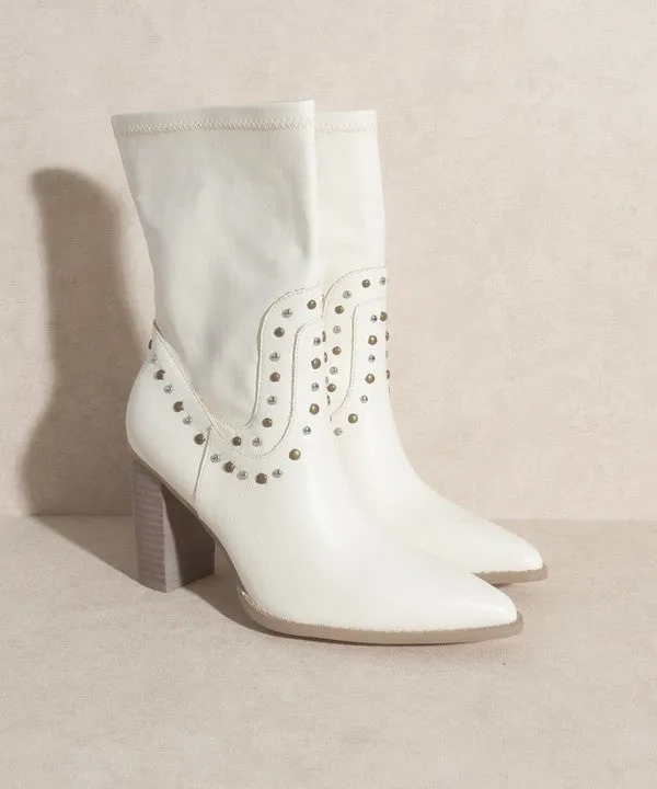 The Paris - High-cut Studded Boots