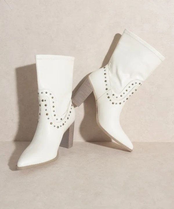 The Paris - High-cut Studded Boots