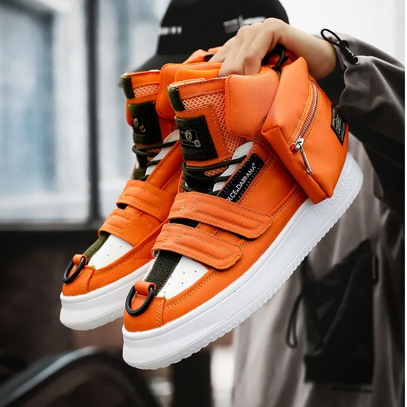 Unique Detachable Pocketed High Top Sneakers