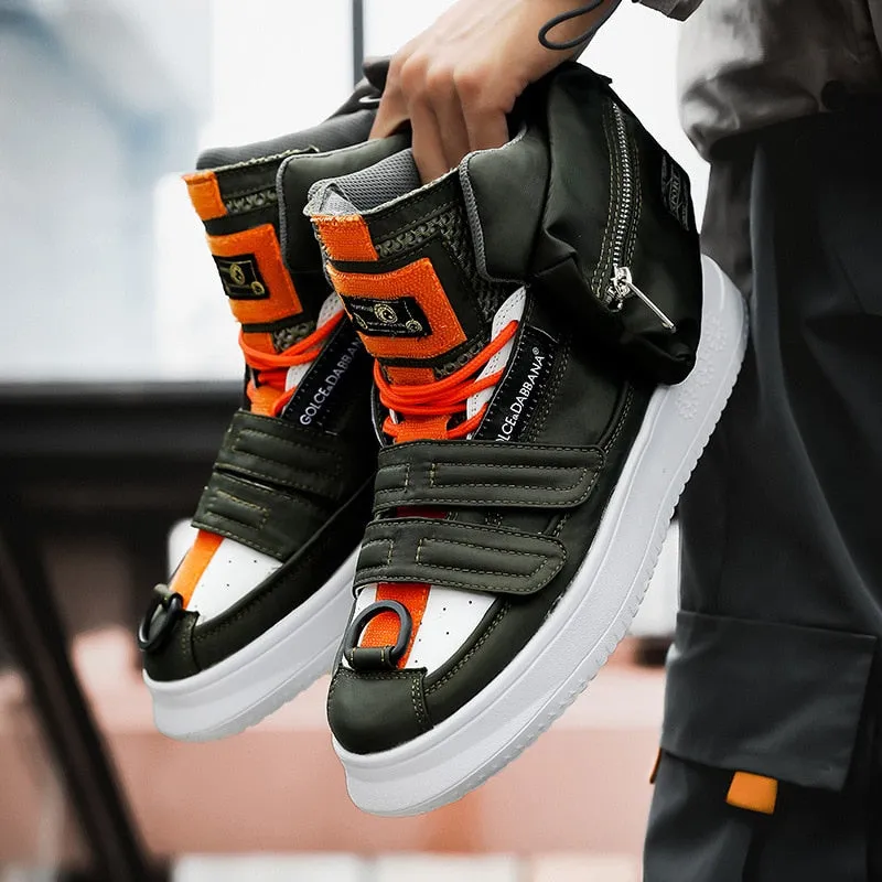 Unique Detachable Pocketed High Top Sneakers