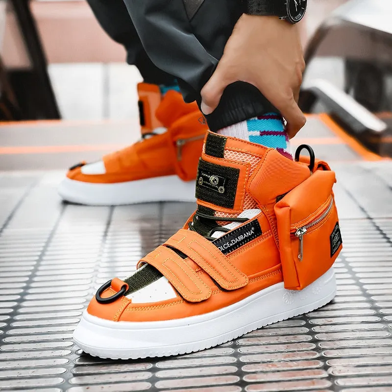 Unique Detachable Pocketed High Top Sneakers