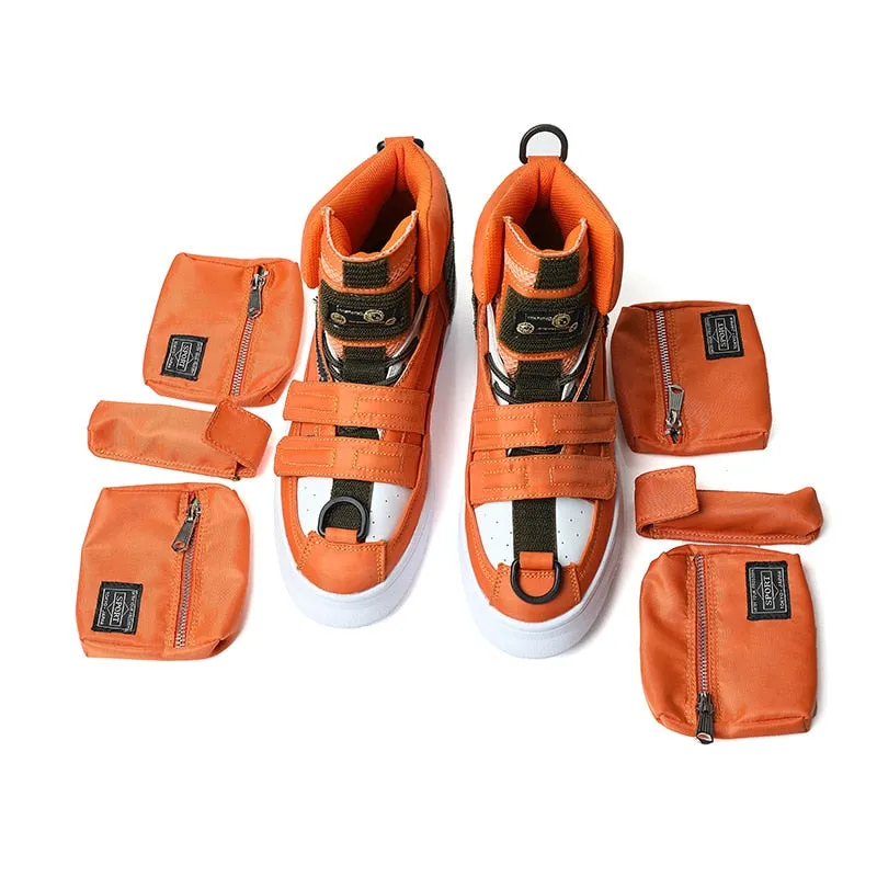 Unique Detachable Pocketed High Top Sneakers