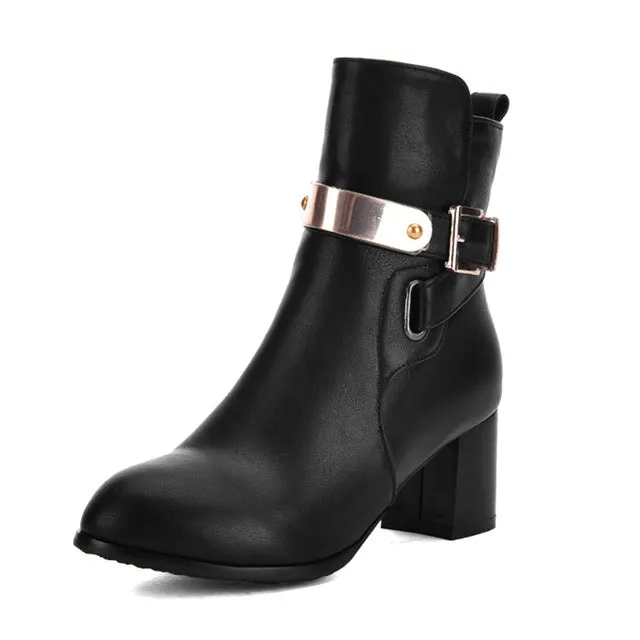 winter high Heels Ankle Boots