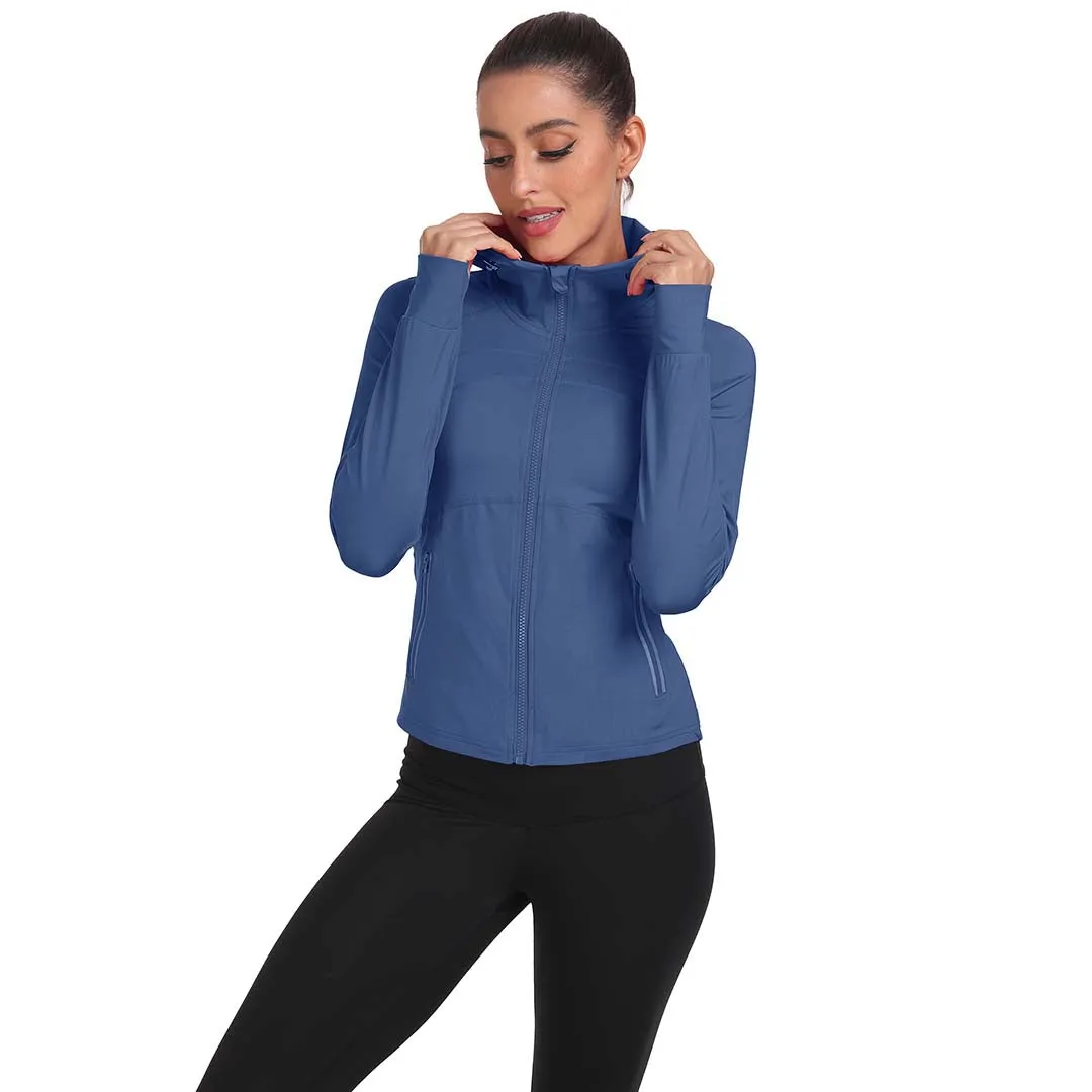 Women's Hooded Fleece Stretch Top Pocket Sweatshirt