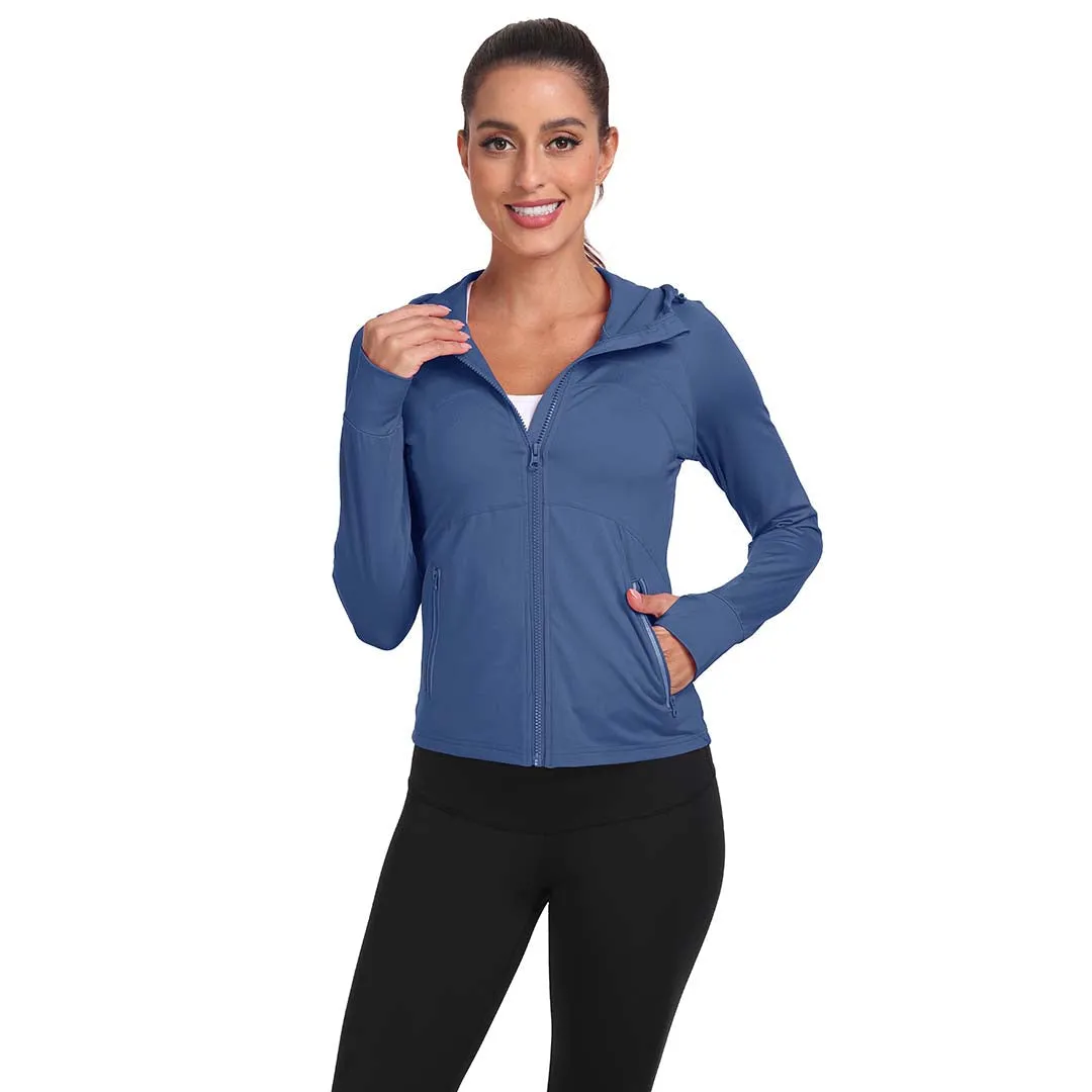 Women's Hooded Fleece Stretch Top Pocket Sweatshirt