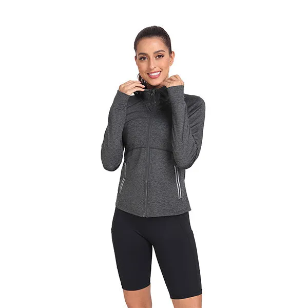 Women's Hooded Fleece Stretch Top Pocket Sweatshirt