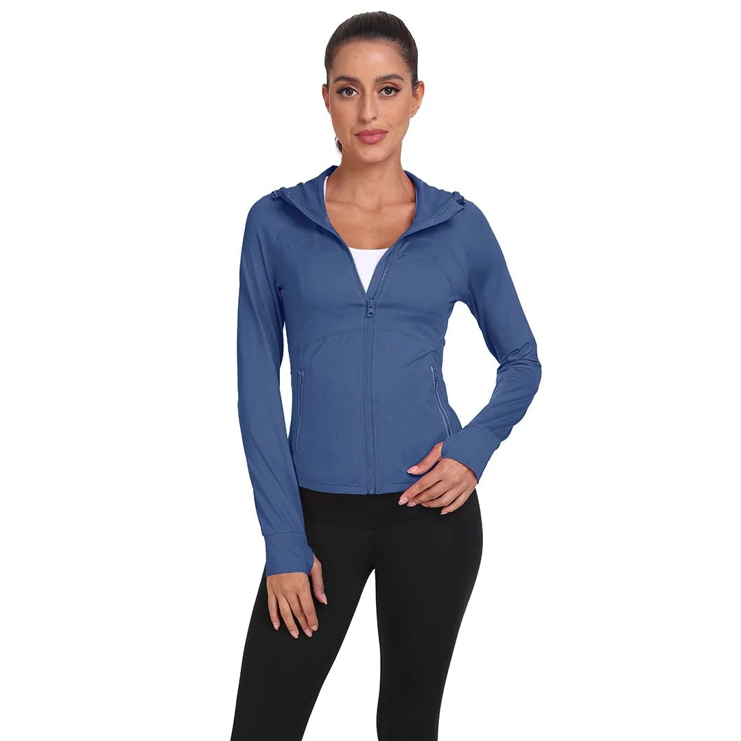 Women's Hooded Fleece Stretch Top Pocket Sweatshirt