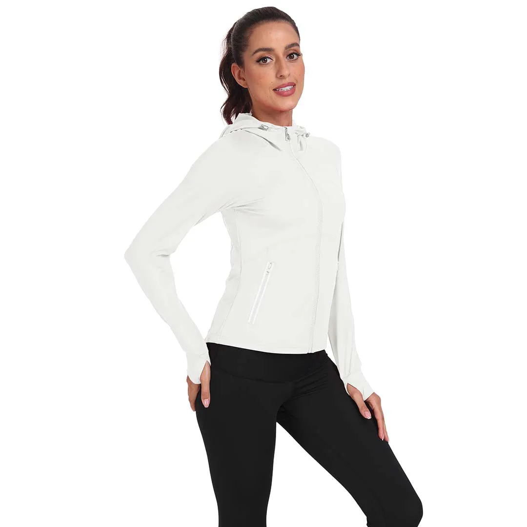 Women's Hooded Fleece Stretch Top Pocket Sweatshirt