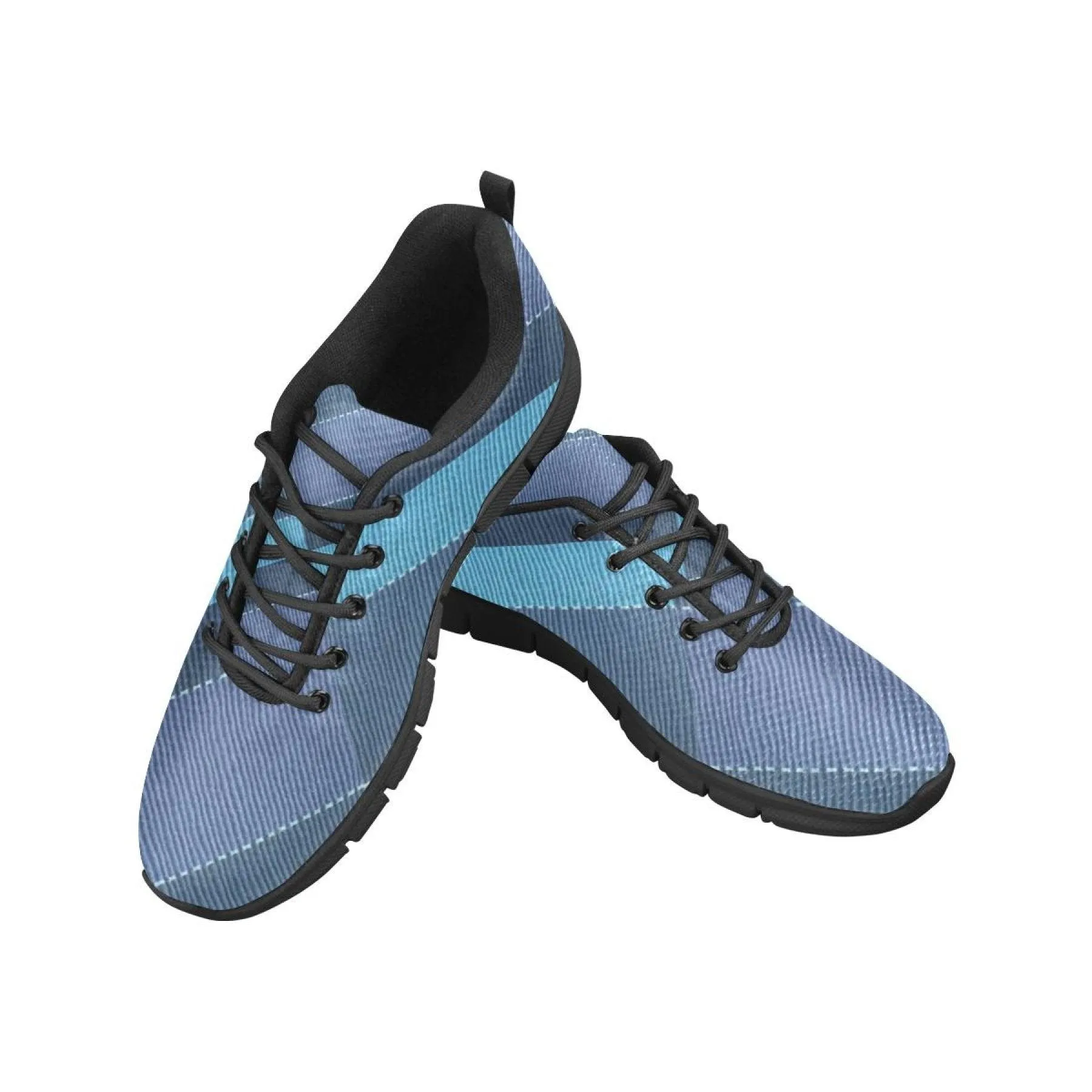 Womens Sneakers, Denim Blue Illustration Running Shoes